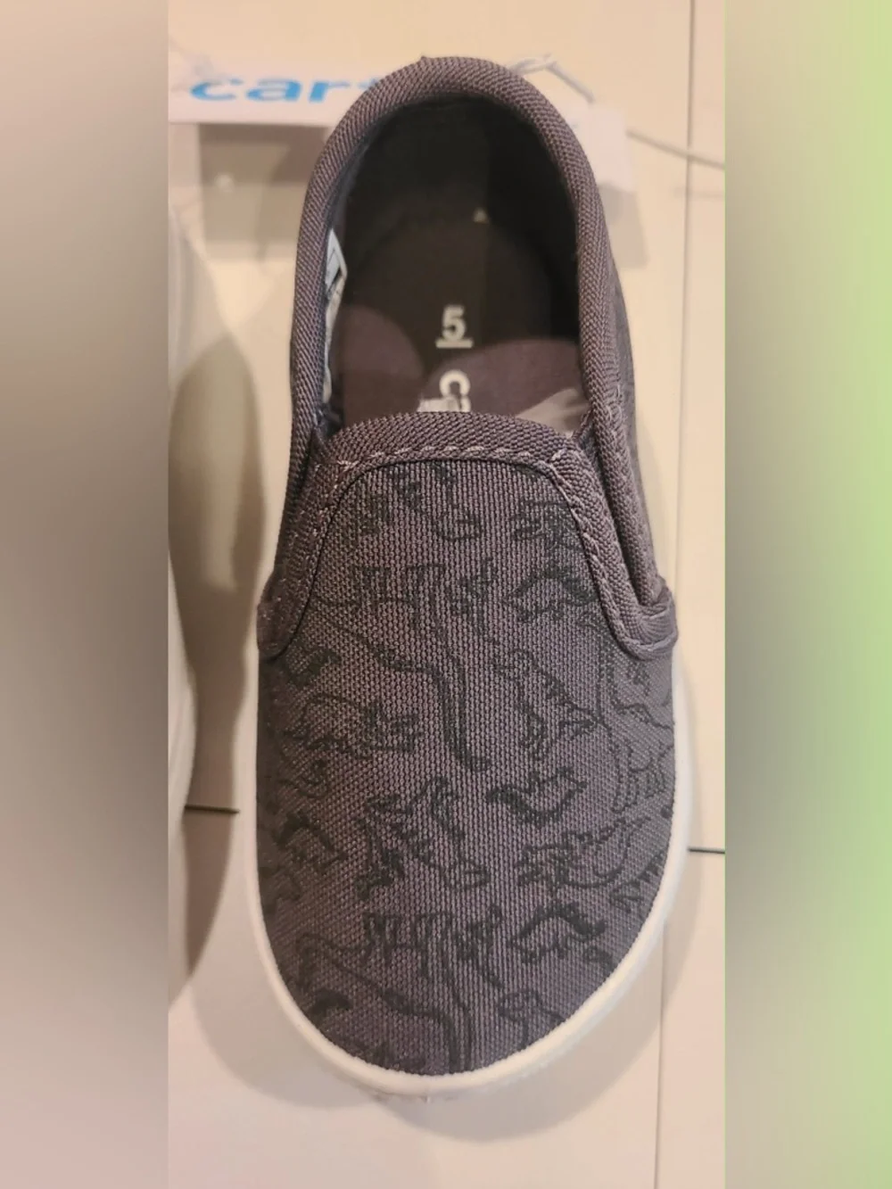 Carter's Grey Slip-On Canvas Kids Sneaker size 5 toddler